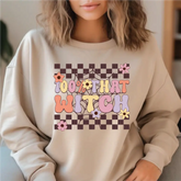 100% That Witch Sweatshirt Halloween gift Retro Halloween Sweatshirt cstmzn-hllwn-01 - Physical