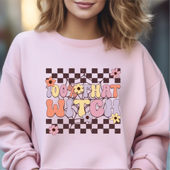 100% That Witch Sweatshirt Halloween gift Retro Halloween Sweatshirt cstmzn-hllwn-01 - Physical