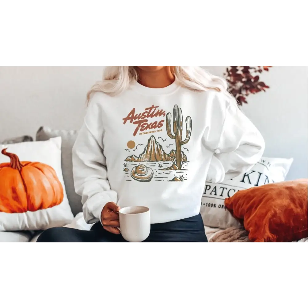 Austin Texas Sweatshirt Retro Austin TX Sweater Texas Shirt For Men Women Texas Cowboy Gift Texas Texas Gifts for Men