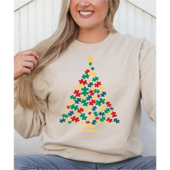 Autism Christmas Sweatshirt Autism Christmas Tree Sweatshirt Autism Awareness Sweatshirt Autism Awareness Christmas