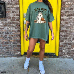 Boo Crew Halloween Nurse Comfort Colors Tshirt Ghost Nurse Shirt,Funny Halloween Nursing Shirt Nurse Fall Shirt