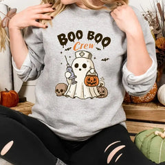 Boo Crew Halloween Nurse Sweatshirt Halloween Nursing Hoodie Nurse Fall Shirt Spooky Season Halloween Funny Halloween