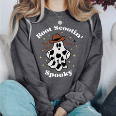 Boot Scootin Spooky Sweatshirt Halloween Howdy Sweatshirt Western Ghost Hoodie Cowgirl Ghost Shirt Spooky Vibes