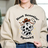 Boot Scootin Spooky Sweatshirt Halloween Howdy Sweatshirt Western Ghost Hoodie Cowgirl Ghost Shirt Spooky Vibes