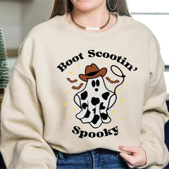 Boot Scootin Spooky Sweatshirt Halloween Howdy Sweatshirt Western Ghost Hoodie Cowgirl Ghost Shirt Spooky Vibes