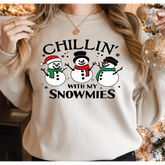 Chillin’ With My Snowmies Christmas Sweatshirt and Hoodie Cute Snowman Christmas Sweatshirt Funny Snowman Christmas