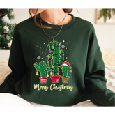 Christmas Cactus Sweatshirt Christmas Tree Sweatshirt Stocking Stuffer Hoodie Xmas Gift Idea Mom and Me Christmas