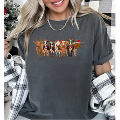Christmas Cow Comfort Colors Shirt Funny Christmas Shirt Holiday Shirt Farm Christmas Shirt Christmas Cow Shirt LS740
