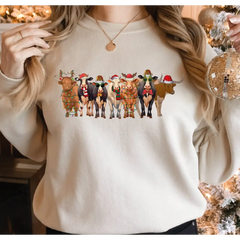 Christmas Cow Sweatshirt and Hoodie Funny Christmas Sweatshirt Holiday Sweater Christmas Cow Shirt Cow Christmas