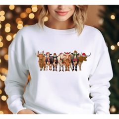 Christmas Cow Sweatshirt and Hoodie Funny Christmas Sweatshirt Holiday Sweater Christmas Cow Shirt Cow Christmas