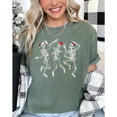 Christmas Dancing Skeleton Comfort Colors Shirt Skeleton Christmas Shirt Christmas Lights Shirt Funny Christmas Youth
