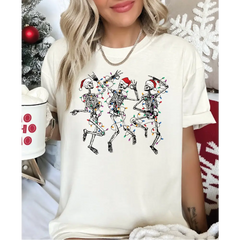 Christmas Dancing Skeleton Comfort Colors Shirt Skeleton Christmas Shirt Christmas Lights Shirt Funny Christmas Youth