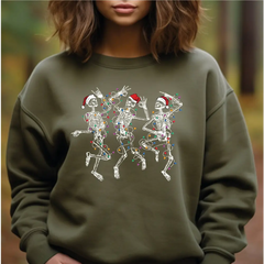 Christmas Dancing Skeleton Sweatshirt Skeleton Christmas Sweatshirt Christmas Lights Sweater Christmas Sweatshirt LS702