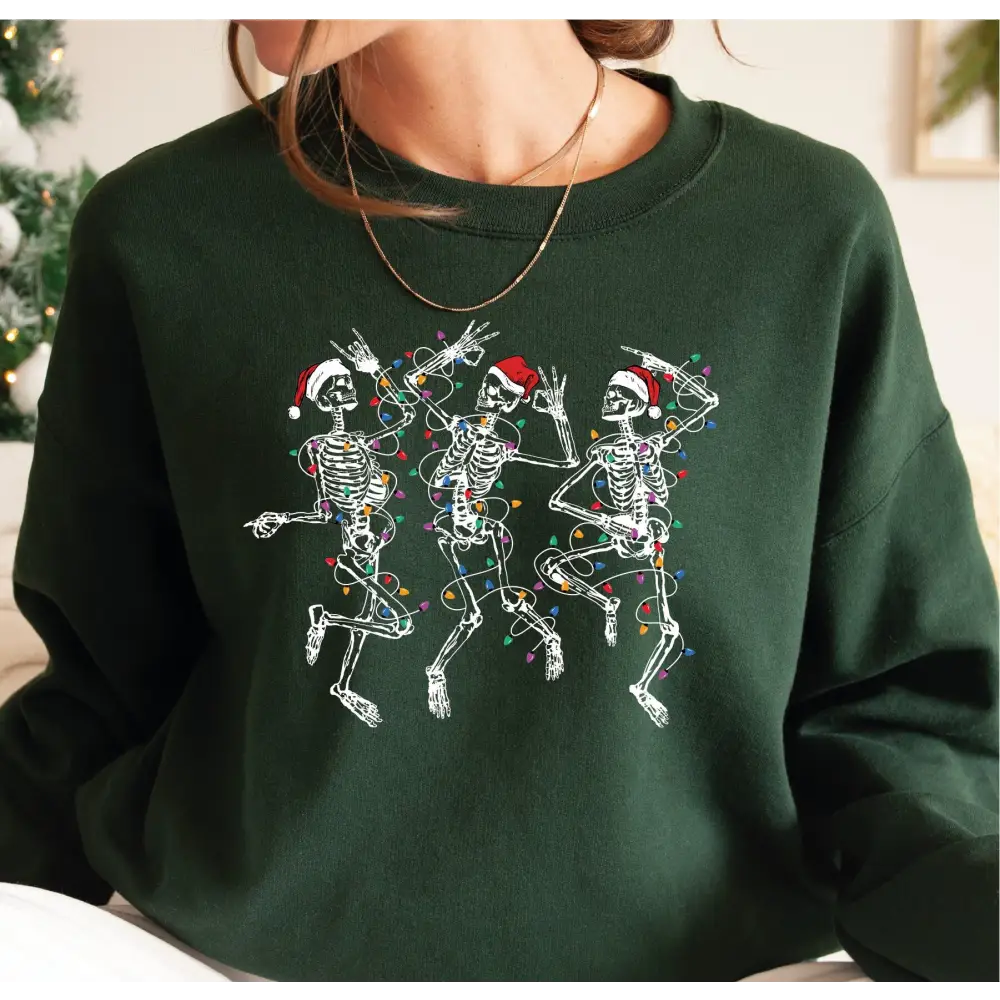 Christmas Dancing Skeleton Sweatshirt Skeleton Christmas Sweatshirt Christmas Lights Sweater Christmas Sweatshirt LS702