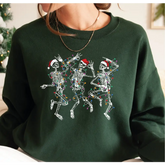 Christmas Dancing Skeleton Sweatshirt Skeleton Christmas Sweatshirt Christmas Lights Sweater Christmas Sweatshirt LS702