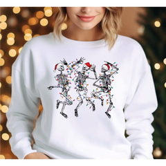 Christmas Dancing Skeleton Sweatshirt Skeleton Christmas Sweatshirt Christmas Lights Sweater Christmas Sweatshirt LS702