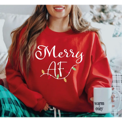 Christmas Group Sweatshirt Funny Christmas Shirt Jolly AF Merry AF Festive AF Christmas Party Shirt Sarcastic Christmas