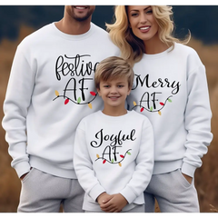 Christmas Group Sweatshirt Funny Christmas Shirt Jolly AF Merry AF Festive AF Christmas Party Shirt Sarcastic Christmas
