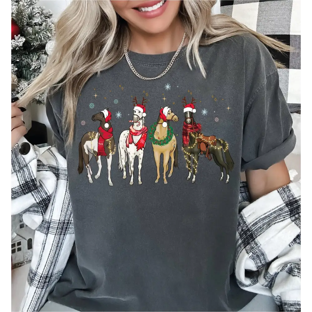 Christmas Horse Comfort Colors Shirt Western Christmas Shirt Christmas Horse For Women Shirt Christmas Horse For Girl