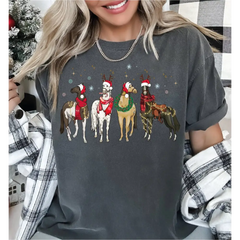 Christmas Horse Comfort Colors Shirt Western Christmas Shirt Christmas Horse For Women Shirt Christmas Horse For Girl