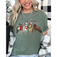 Christmas Horse Comfort Colors Shirt Western Christmas Shirt Christmas Horse For Women Shirt Christmas Horse For Girl