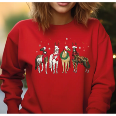 Christmas Horse Sweatshirt Western Christmas Family Sweatshirt Christmas Horse For Women For Kids Sweatshirt Christmas