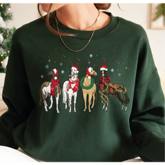 Christmas Horse Sweatshirt Western Christmas Family Sweatshirt Christmas Horse For Women For Kids Sweatshirt Christmas