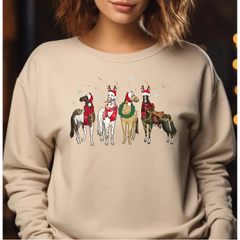 Christmas Horse Sweatshirt Western Christmas Family Sweatshirt Christmas Horse For Women For Kids Sweatshirt Christmas
