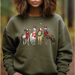 Christmas Horse Sweatshirt Western Christmas Family Sweatshirt Christmas Horse For Women For Kids Sweatshirt Christmas