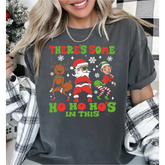 Comfort Colors Ho Ho Ho’s in This House Christmas Shirt Funny Santa Christmas Shirt There Is Some Ho’s