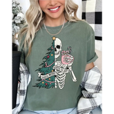 Comfort Colors Sorta Merry Sorta Scary Shirt Funny Christmas Shirt Cute Spooky Season Shirt Christmas Skeleton Shirt