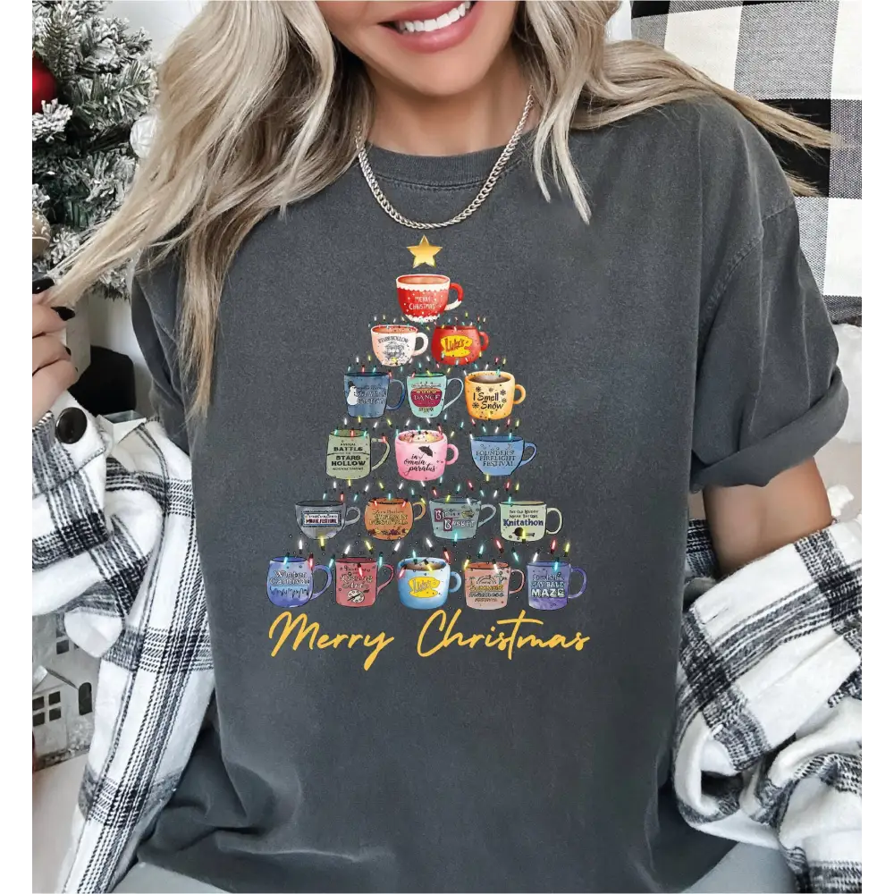 Comfort Colors Stars Hollow Christmas Shirt,Stars Hollow Luke’s Coffee Shirt Christmas Coffee Tree Shirt Luke’s