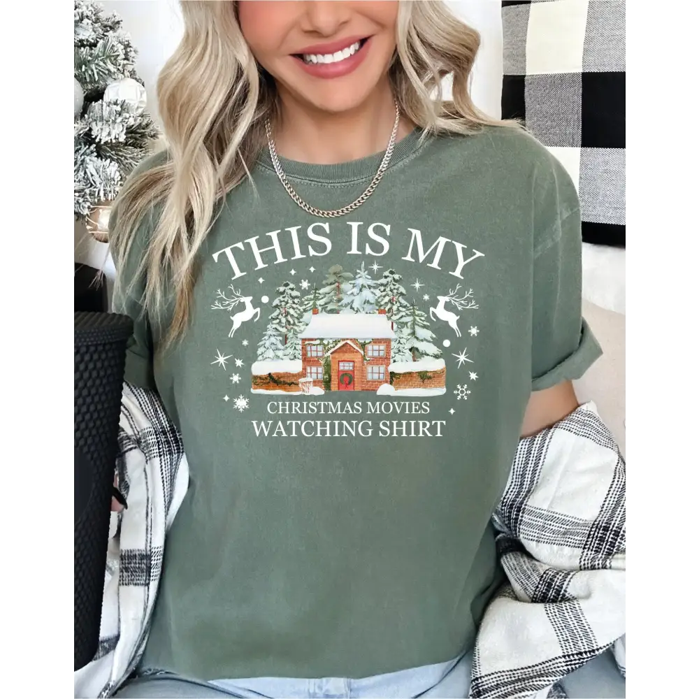 Comfort Colors This is My Christmas Movie Watching Shirt Family Christmas Pajama Shirt Christmas Movie Family Matching