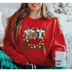 Cow Christmas Sweatshirt Funny Christmas Sweatshirt Cute Cow Christmas Sweatshirt Mooey Christmas Shirt Christmas Youth