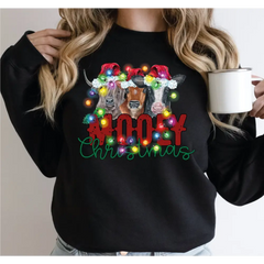 Cow Christmas Sweatshirt Funny Christmas Sweatshirt Cute Cow Christmas Sweatshirt Mooey Christmas Shirt Christmas Youth