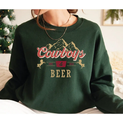 Cowboy and Beer Sweatshirt Western Sweatshirt Beer Sweatshirt Beer Western Gift-542 - Physical