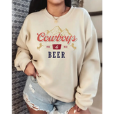 Cowboy and Beer Sweatshirt Western Sweatshirt Beer Sweatshirt Beer Western Gift-542 - Physical