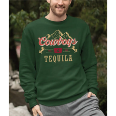Cowboy and Tequila Sweatshirt Western Sweatshirt Tequila Sweatshirt Tequila Western Gift-537 - Physical