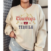 Cowboy and Tequila Sweatshirt Western Sweatshirt Tequila Sweatshirt Tequila Western Gift-537 - Physical