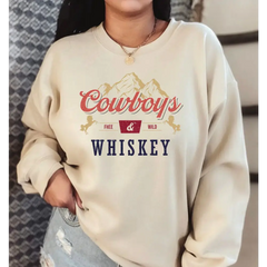 Cowboy and Whiskey Sweatshirt Western Sweatshirt Whiskey Sweatshirt Whiskey Western Gift-794 - Physical
