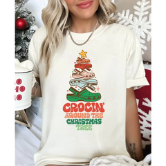 Crocin Around the Christmas Tree Comfort Colors Shirt Funny Christmas Shirt Crocs Christmas Tree Shirt,Christmas Youth
