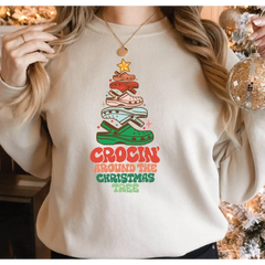 Crocin Around the Christmas Tree Sweatshirt and Hoodie Funny Christmas Sweatshirt Crocs Christmas Tree Sweatshirt Youth