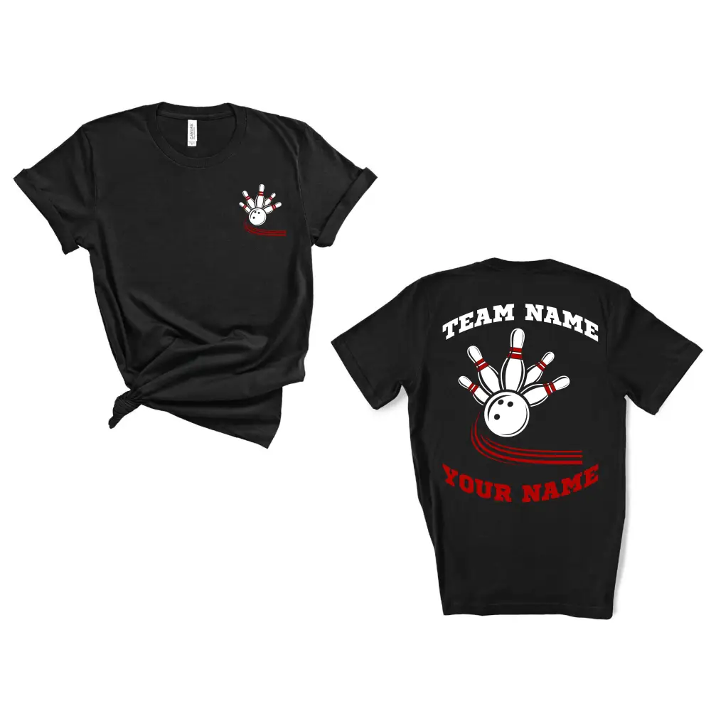 Custom Bowling Team Shirts Custom Bowling Shirt Customizable Team Shirt Personalized Sports T-Shirt) - Physical