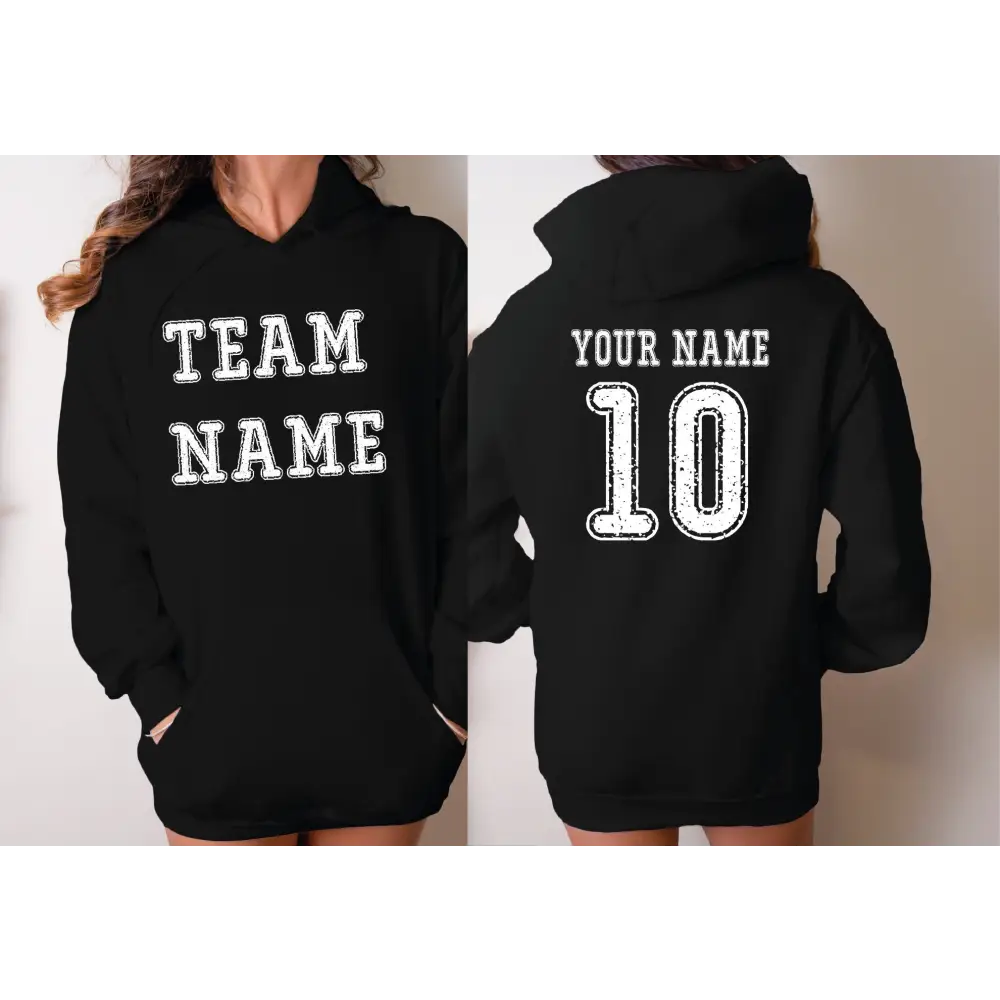 Custom Sports Team Hoodie Front Back Name and Number Personalized Sports Hoodie LS428 - Physical