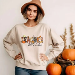 Custom Teacher Fall Sweatshirt Autumn Shirt Pumpkin Sesons Boho Fall Tshirt Pumpkin Spice Tee,Aesthetic shirt SAS1743