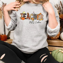 Custom Teacher Fall Sweatshirt Autumn Shirt Pumpkin Sesons Boho Fall Tshirt Pumpkin Spice Tee,Aesthetic shirt SAS1743