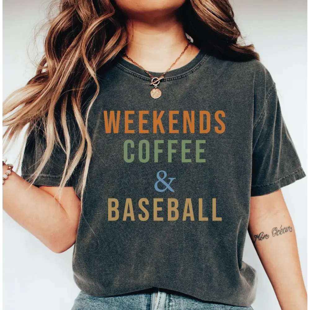Custom Weekends Coffee And Baseball Comfort Colors Shirt Baseball Mom Shirt Gift for Baseball Lover Baseball Gifts