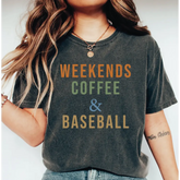 Custom Weekends Coffee And Baseball Comfort Colors Shirt Baseball Mom Shirt Gift for Baseball Lover Baseball Gifts