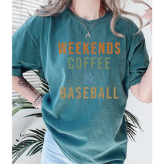 Custom Weekends Coffee And Baseball Comfort Colors Shirt Baseball Mom Shirt Gift for Baseball Lover Baseball Gifts