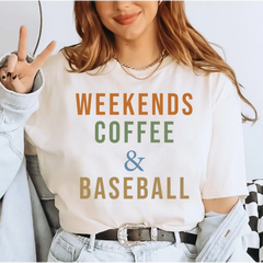 Custom Weekends Coffee And Baseball Comfort Colors Shirt Baseball Mom Shirt Gift for Baseball Lover Baseball Gifts